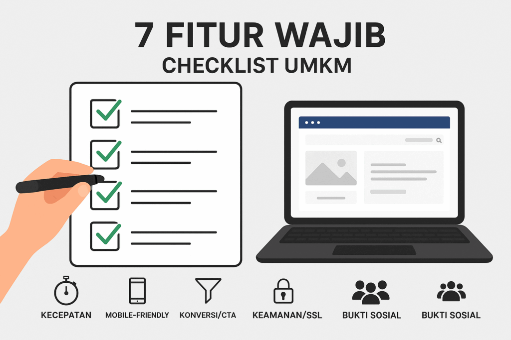 checklist 7 fitur wajib website profesional UMKM