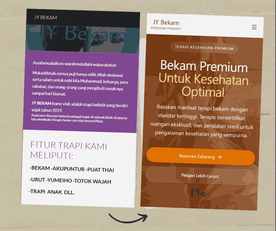 transformasi website gratisan tidak profesional menjadi web yang profesional