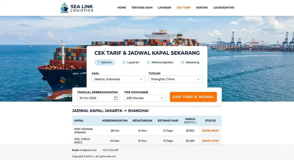 website freight forwarding profesional