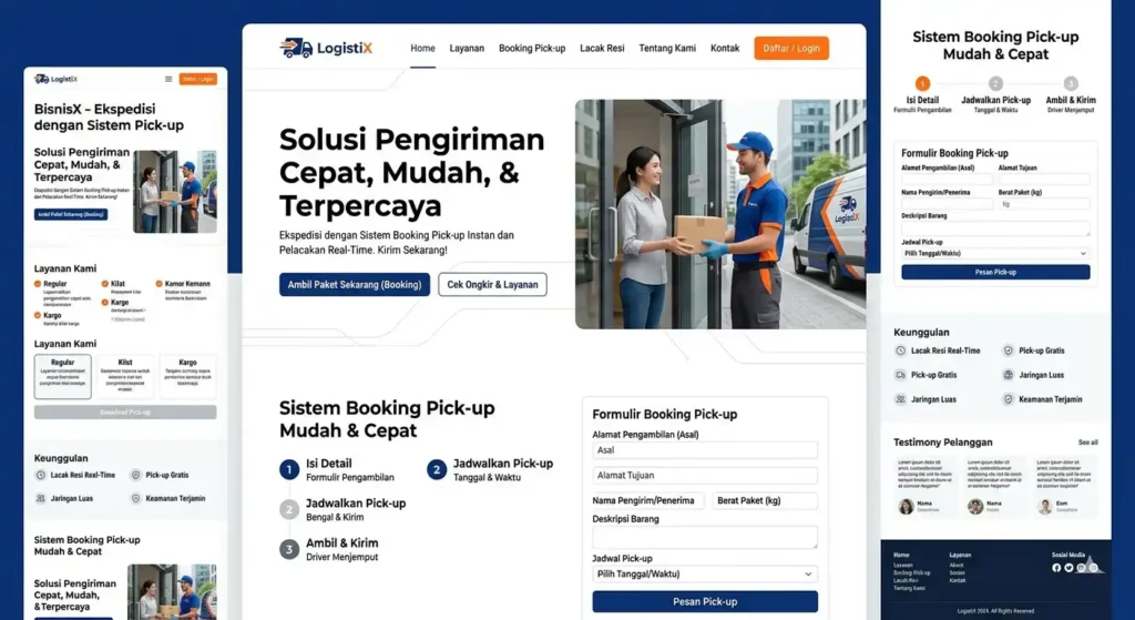 sistem booking website ekspedisi