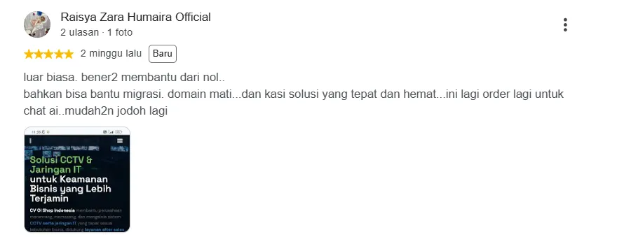 Google Review customer Akubi
