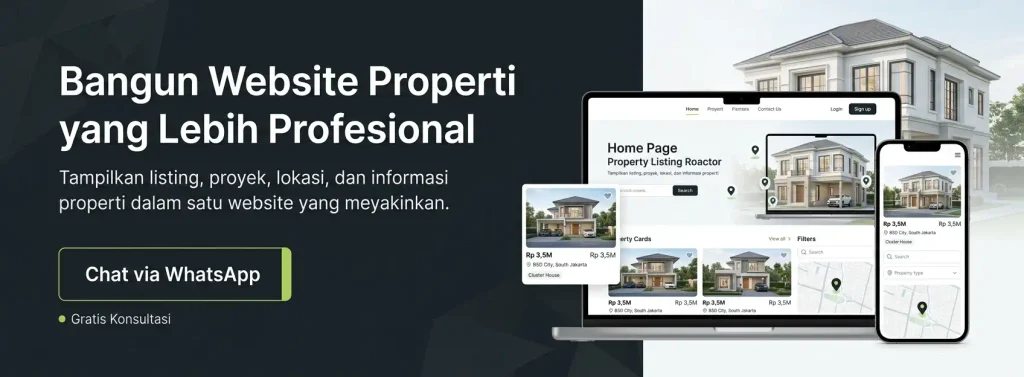 CTA jasa pembuatan website properti Akubi