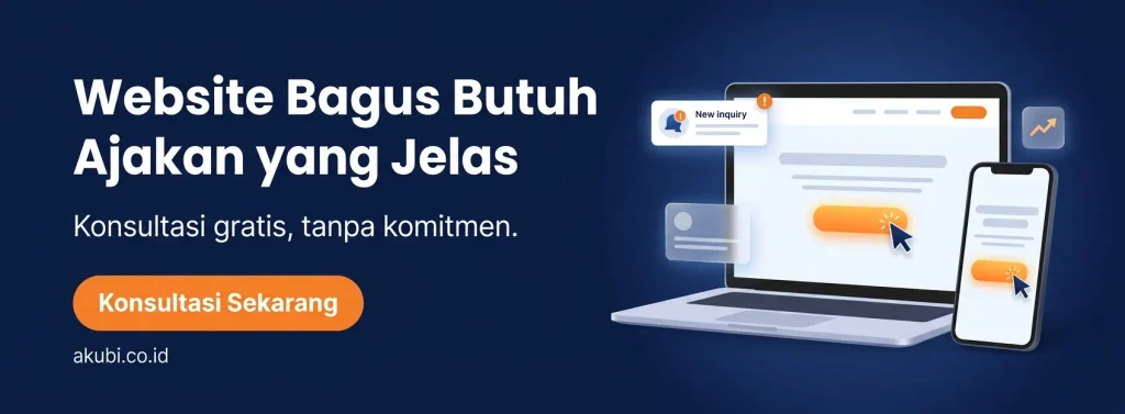 Banner konsultasi contoh call to action website Akubi
