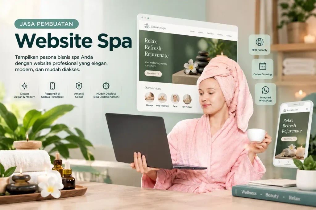 Website spa dengan daftar treatment dan booking online